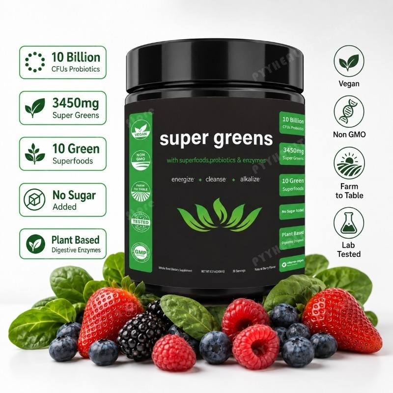 Digestive Enzyme Blend - 슈퍼 그린스 파우더 (과일 및 채소