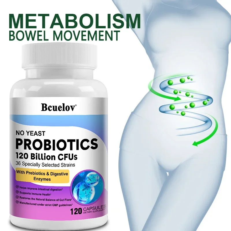 Digestive Enzyme Blend - 소화 건강 프로바이오틱스 1200억 CFU 프리바이오틱스