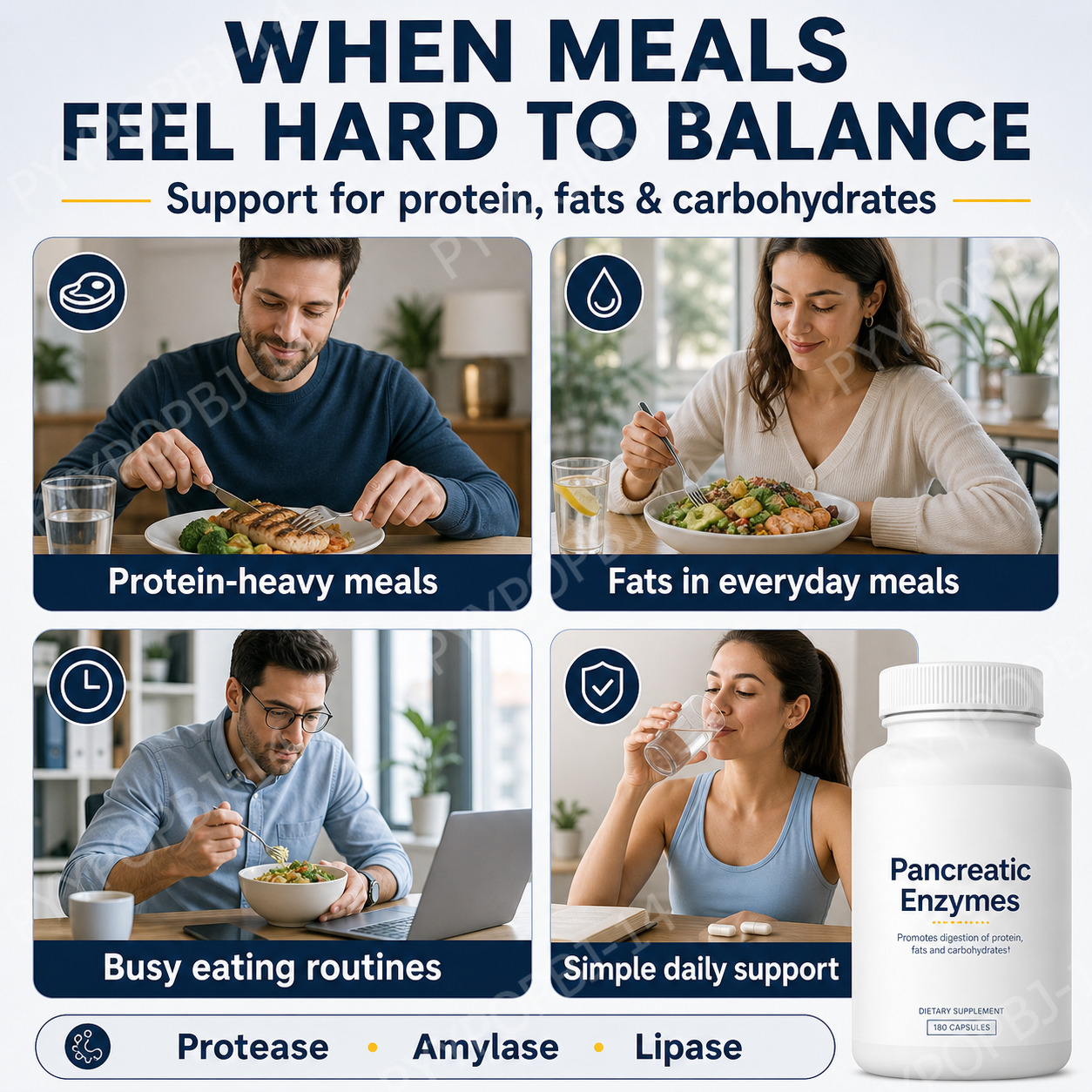 소화 효소 보충제 180캡슐, 췌장 효소 혼합물, 프로 - Digestive Enzyme Blend 리뷰 및 가격