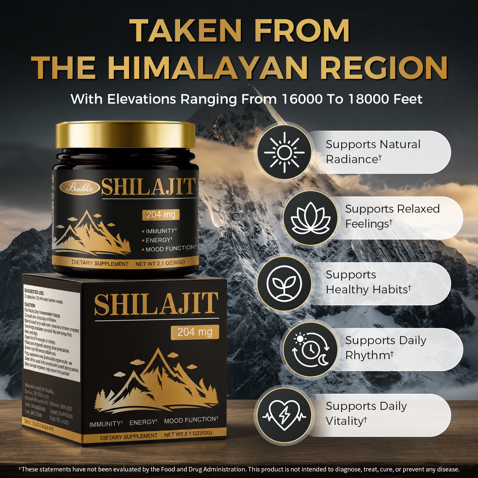 100% 순수 천연 오리지널 시라짓 레진 히말라야 호르 - Shilajit Resin Pure 리뷰 및 가격