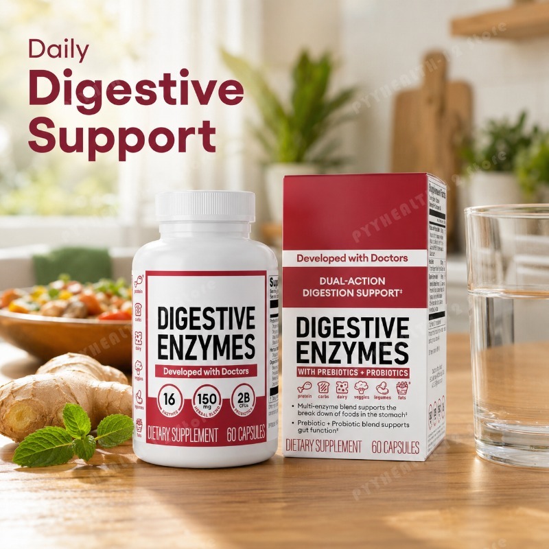 소화 효소 보충제 60캡슐 프리바이오틱 프로바이오틱 혼 - Digestive Enzyme Blend 리뷰 및 가격