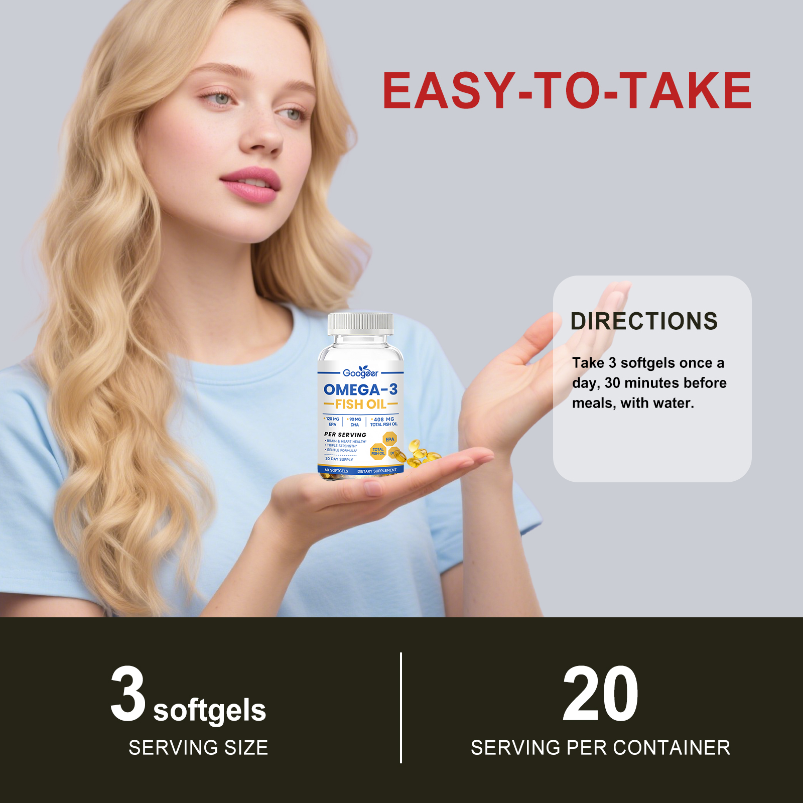 피쉬 오일 소프트젤, 관절의 편안함을 위한 일일 에너지 - Omega 3 Fish Oil 리뷰 및 가격