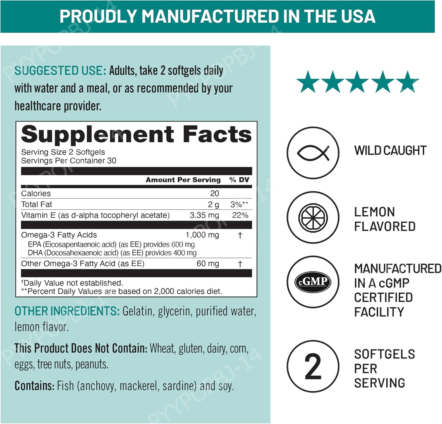 오메가-3 피쉬 오일 1000mg EPA 600mg D - Omega 3 Fish Oil 리뷰 및 가격