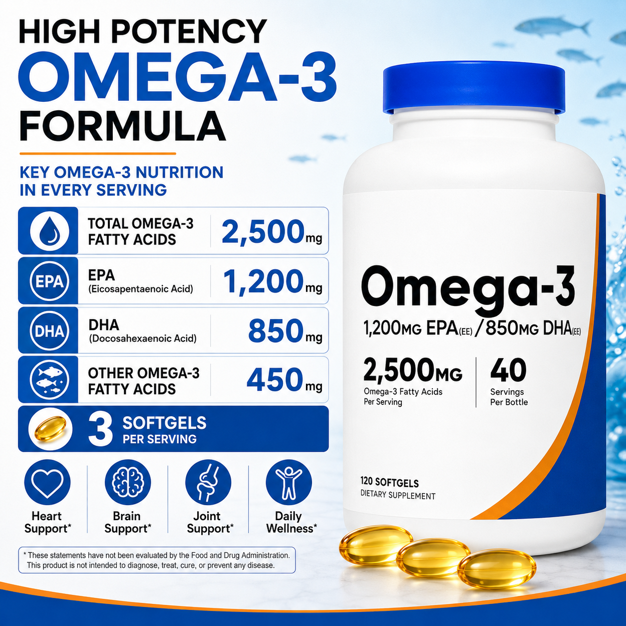 오메가-3 피쉬 오일 2500mg 소프트젤 (EPA 1 - Omega 3 Fish Oil 리뷰 및 가격